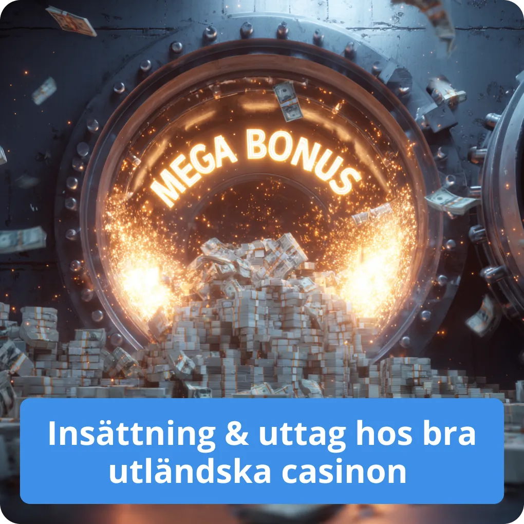 Insättning & uttag hos bra utländska casinon 