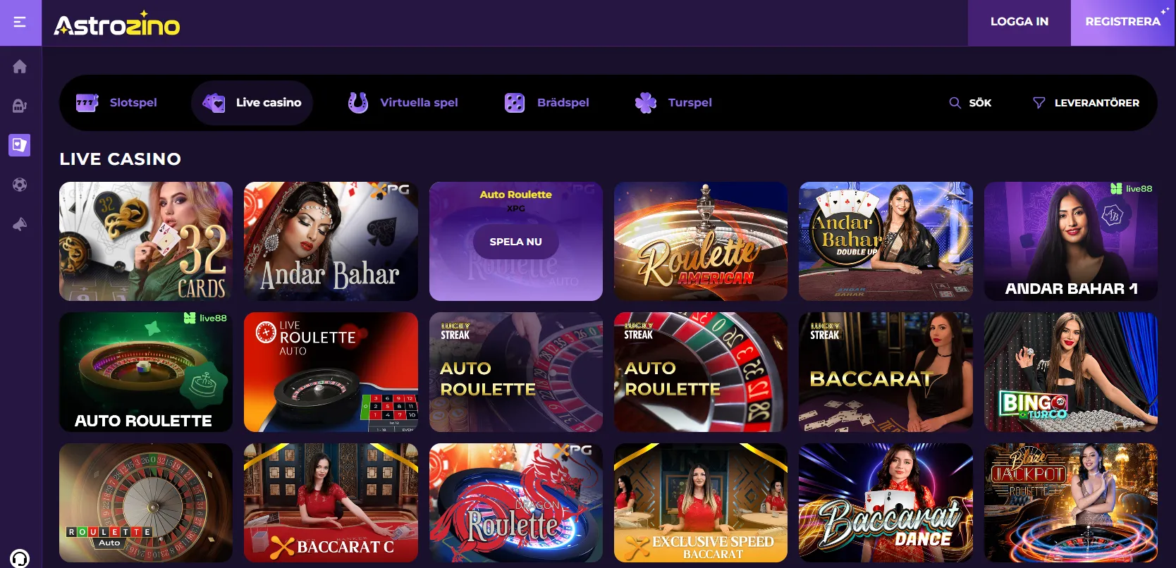 Börja spela – slots, live casino eller betting
